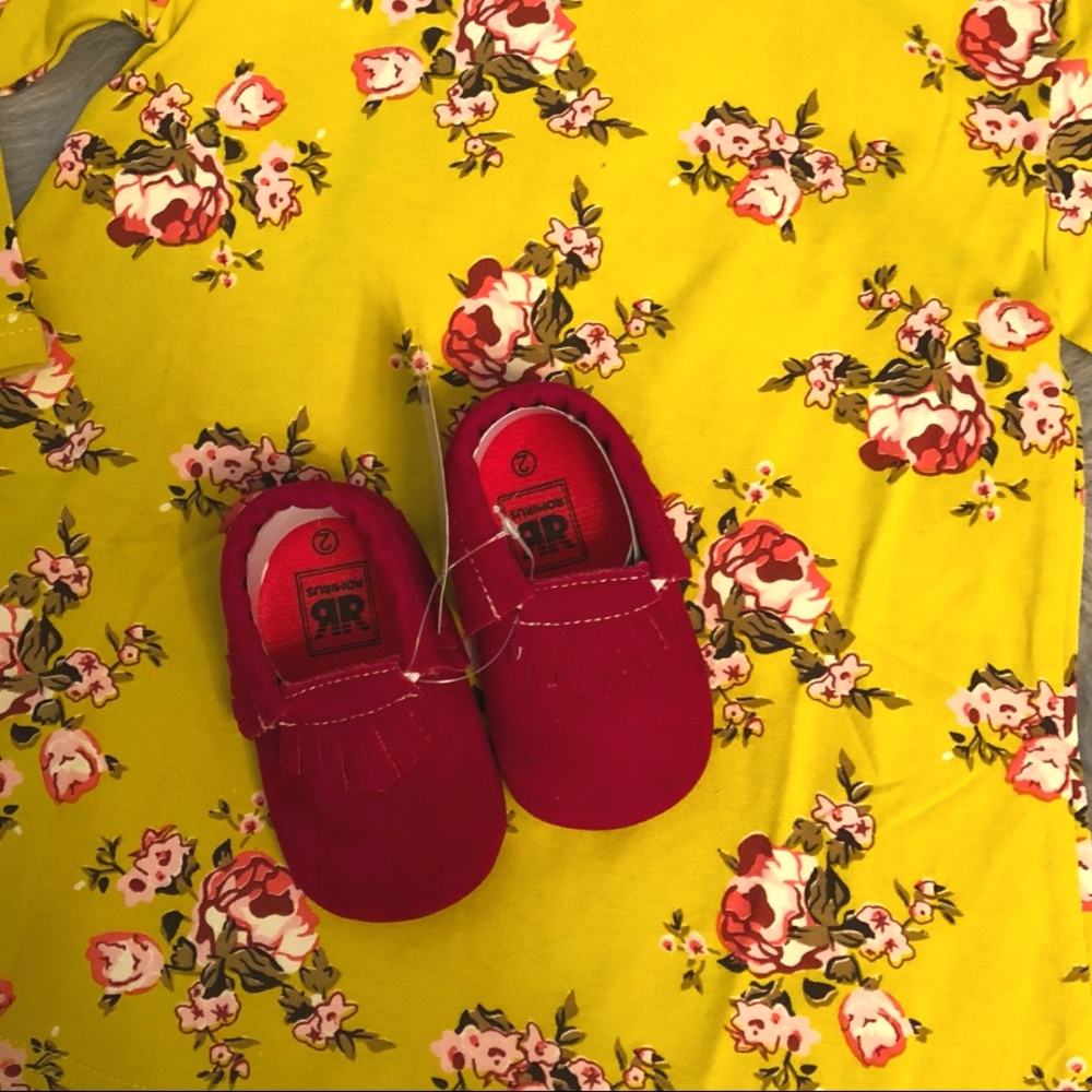 Adorable baby moccasins in wine